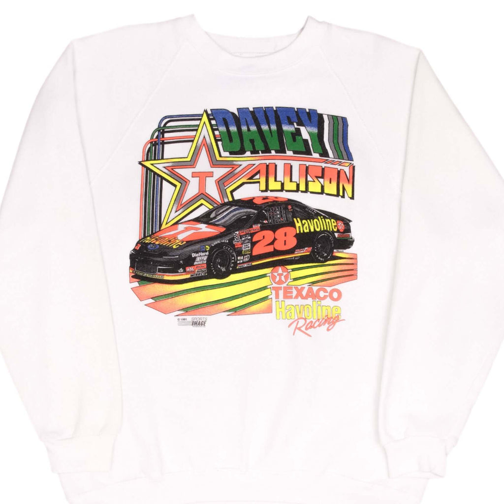 Vintage Nascar Davey Texaco Havoline Racing Allison 1991 Sweatshirt Size XL Made In Usa
