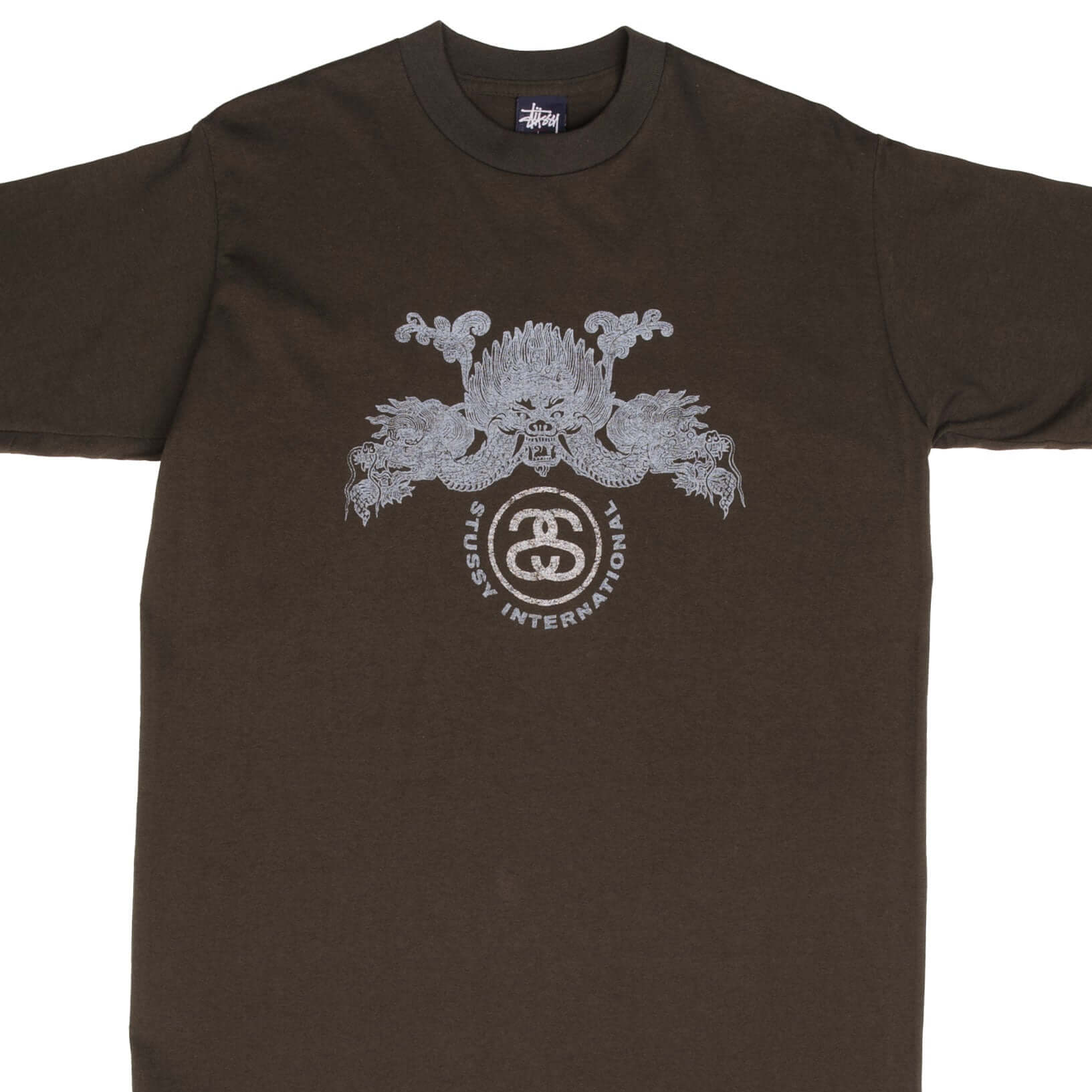 Vintage Stussy Dragon Tee Shirt 1990S Size Large Made In Usa With Single Stitch Sleeves