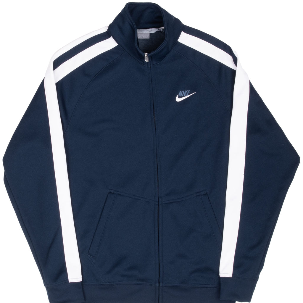 VINTAGE NIKE CLASSIC SWOOSH NAVY BLUE TRACKSUIT JACKET 2000S SIZE MEDIUM