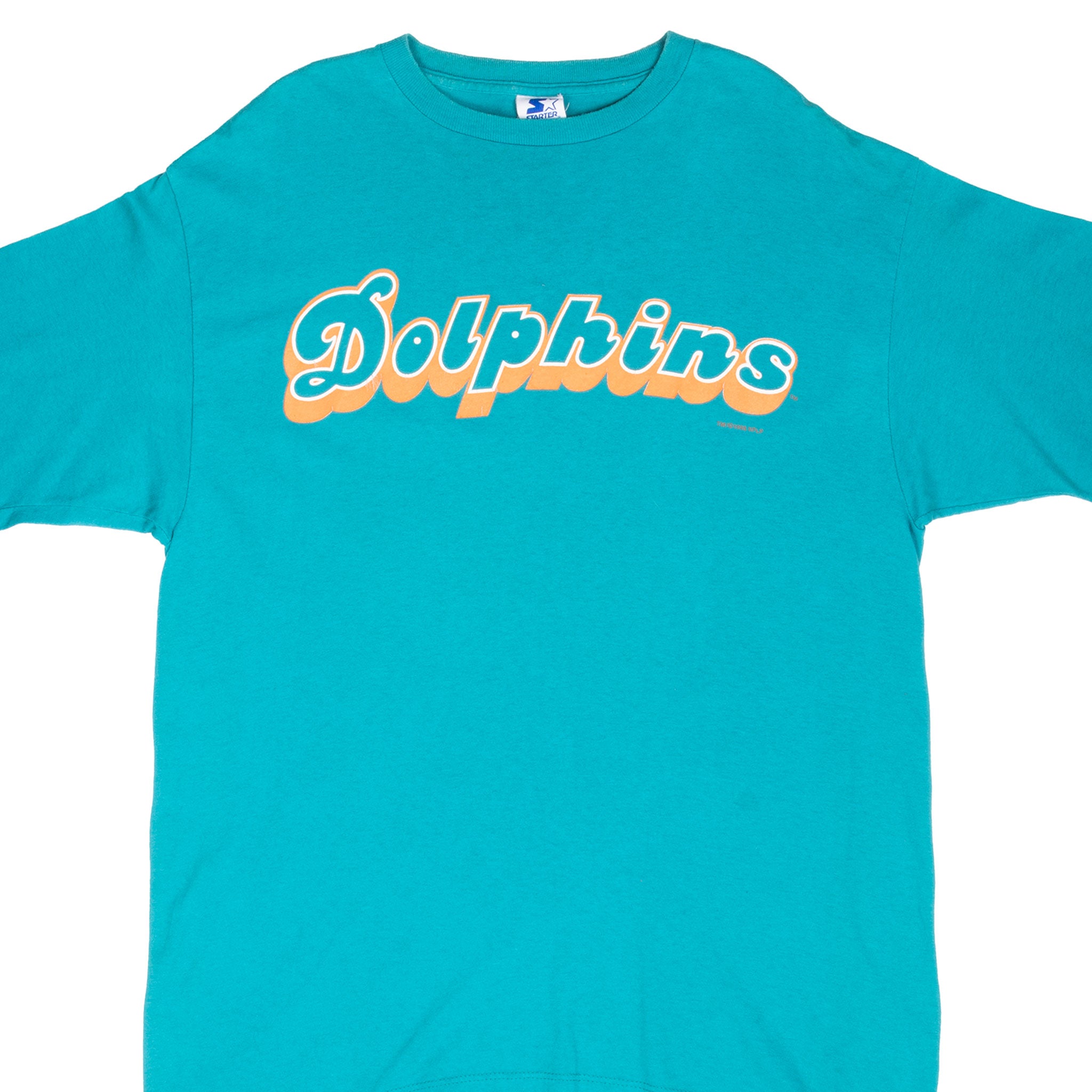 Vintage NFL Miami Dolphins Marino #13 1995 Starter Tee Shirt Size Large Made In Usa With Single Stitch Sleeves