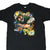 Front of black Green Bay Packers T-shirt with illustrated football action graphic