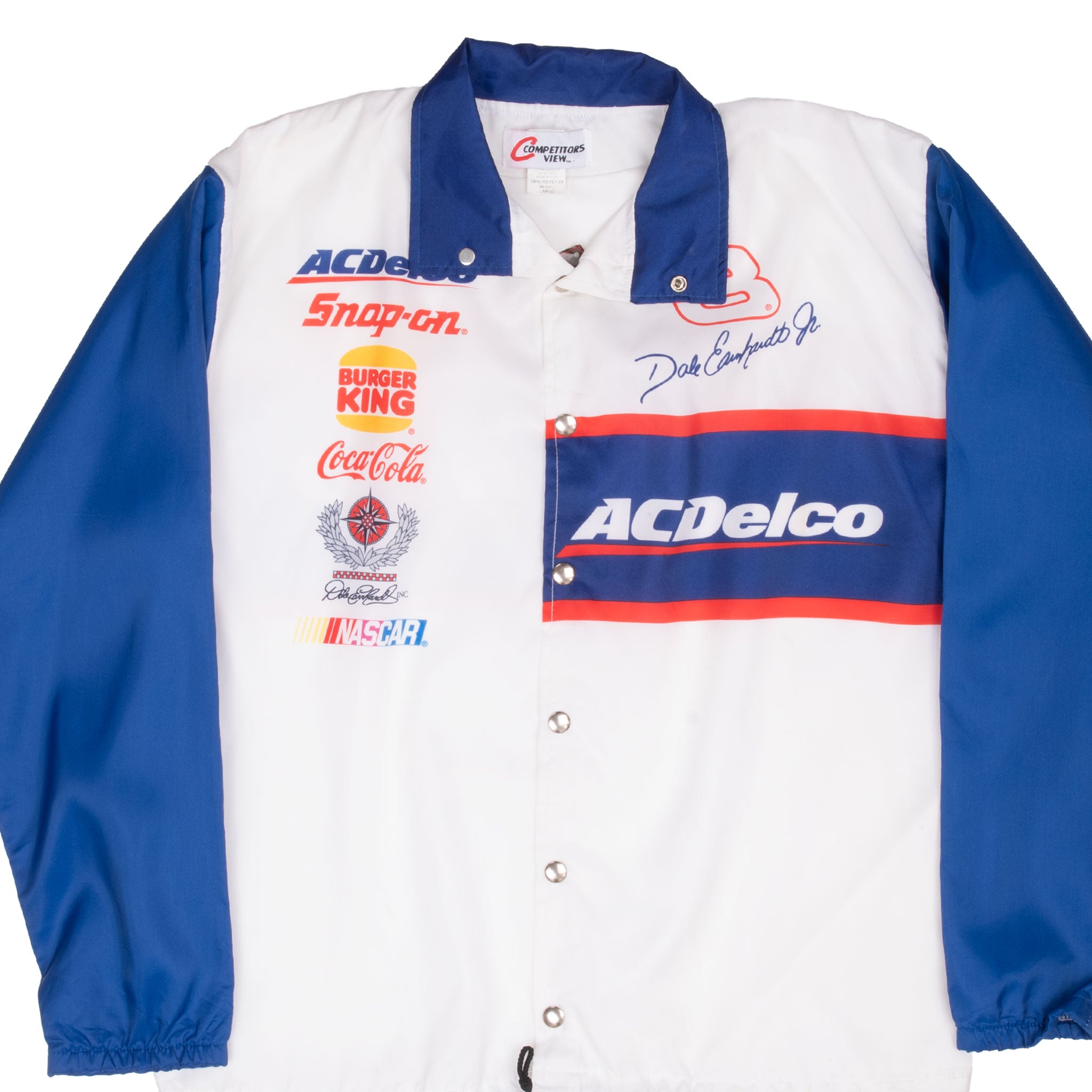 Vintage Nascar Dale Earnhardt Jr Windbreaker Jacket 1998 Size Large Made In USA Deadstock