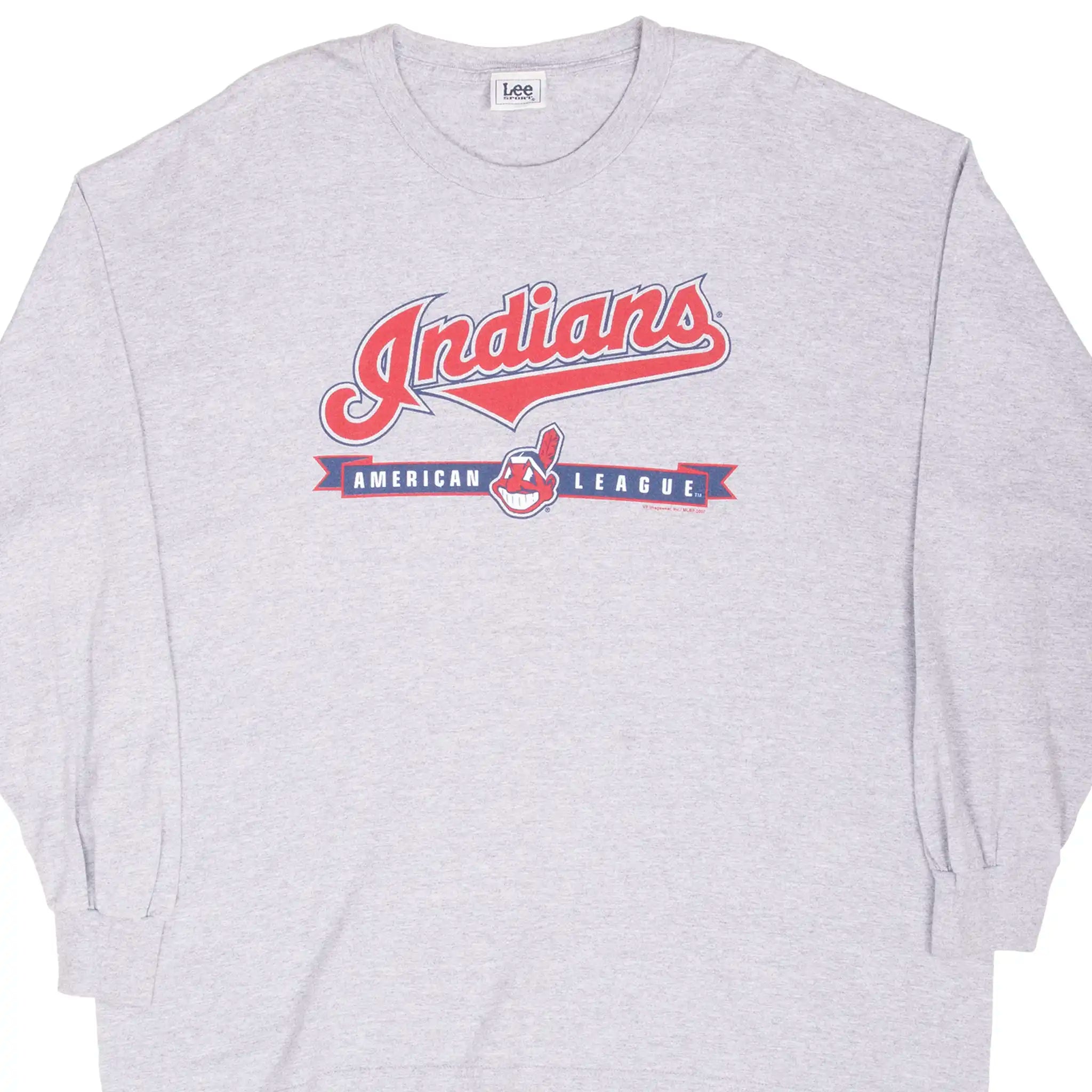 VINTAGE MLB CLEVELAND INDIANS LONG SLEEVE TEE SHIRT 2007 SIZE 2XL