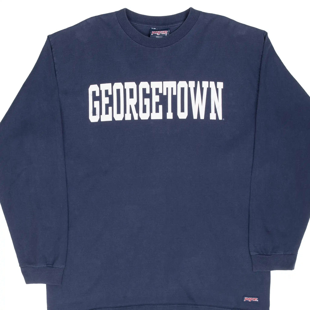 Vintage Georgetown University Hoyas Long Sleeve Tee Shirt 1990S Size Large Made In USA