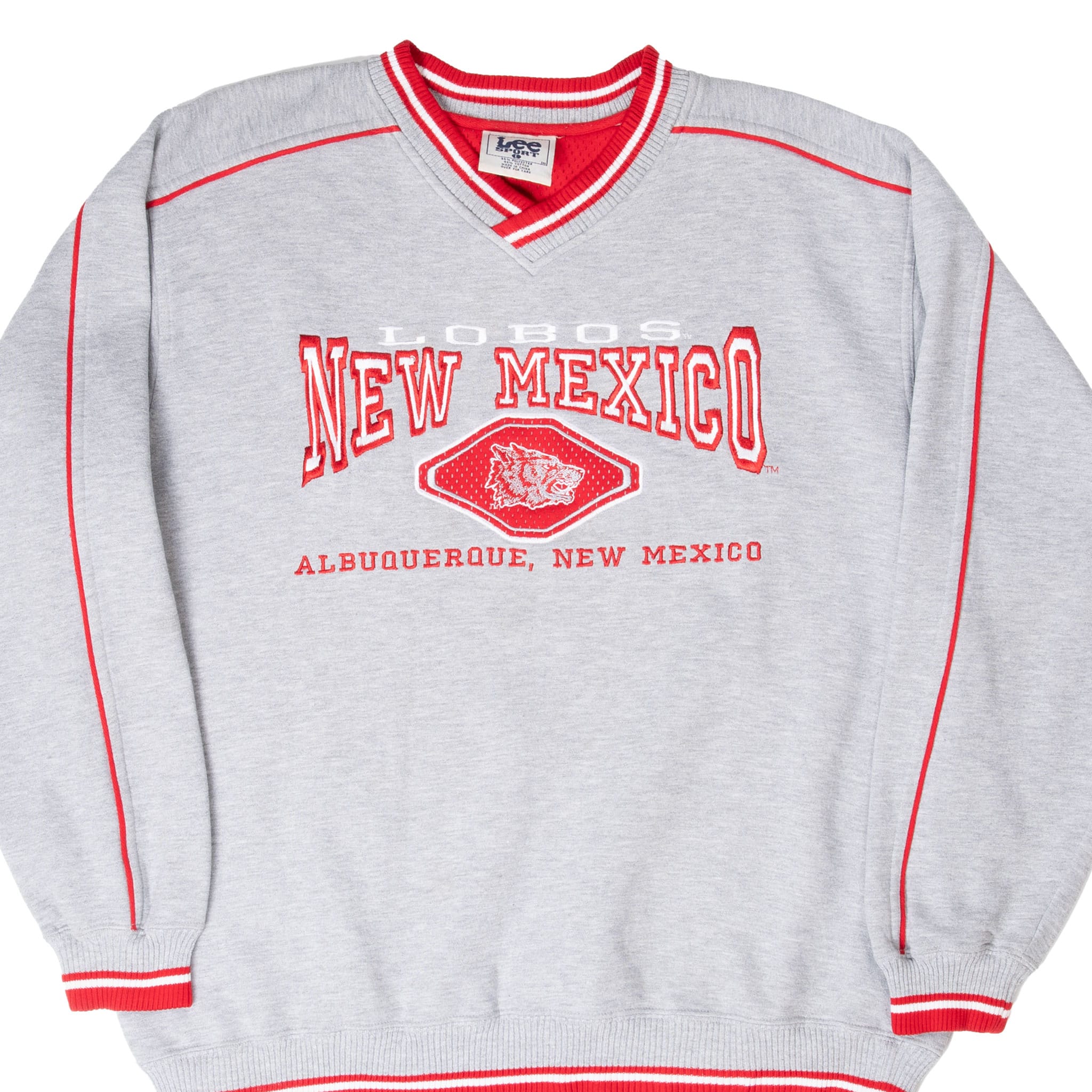 VINTAGE NCAA UNIVERSITY OF NEW MEXICO LOBOS EMBROIDERED SWEATSHIRT 1990S LARGE