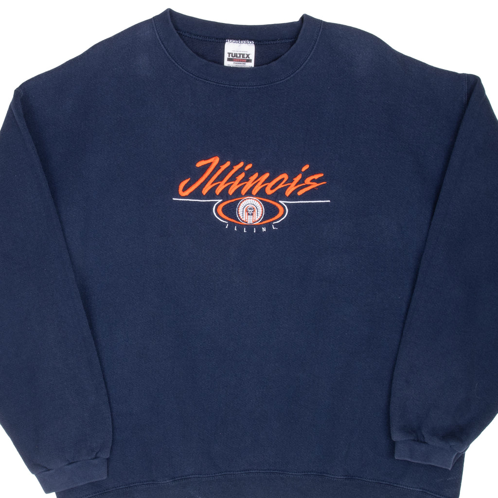 Vintage Nba Illinois Illini Sweatshirt 1990S Size XL Made In Usa