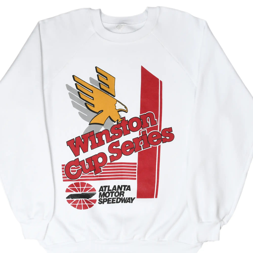 Front of white Winston Cup Series sweatshirt with eagle and Atlanta Motor Speedway graphic