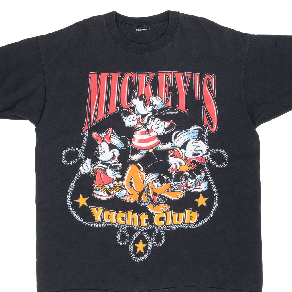 VINTAGE DISNEY MICKEY'S YACHT MINNIE GOOFY PLUTO CLUB 1990S TEE SHIRT XL
