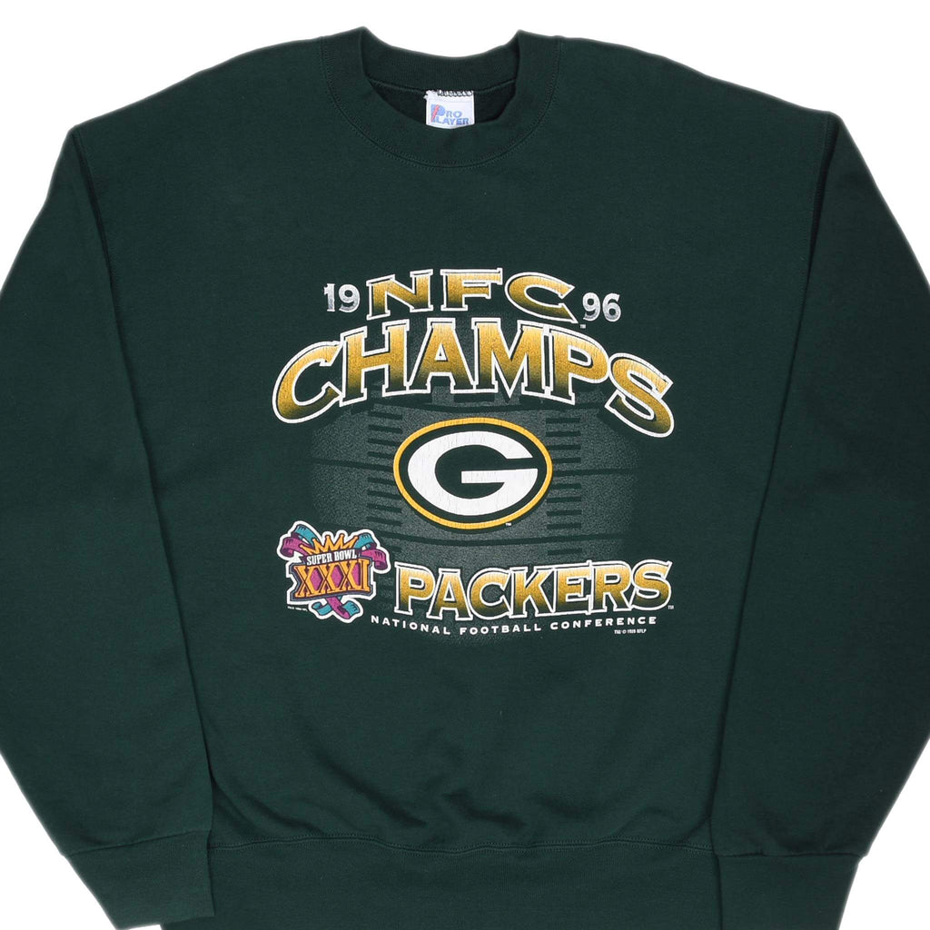 Vintage Nfl Green Bay Packers Nfc Champions 1996 Sweatshirt Size XL Made In USA