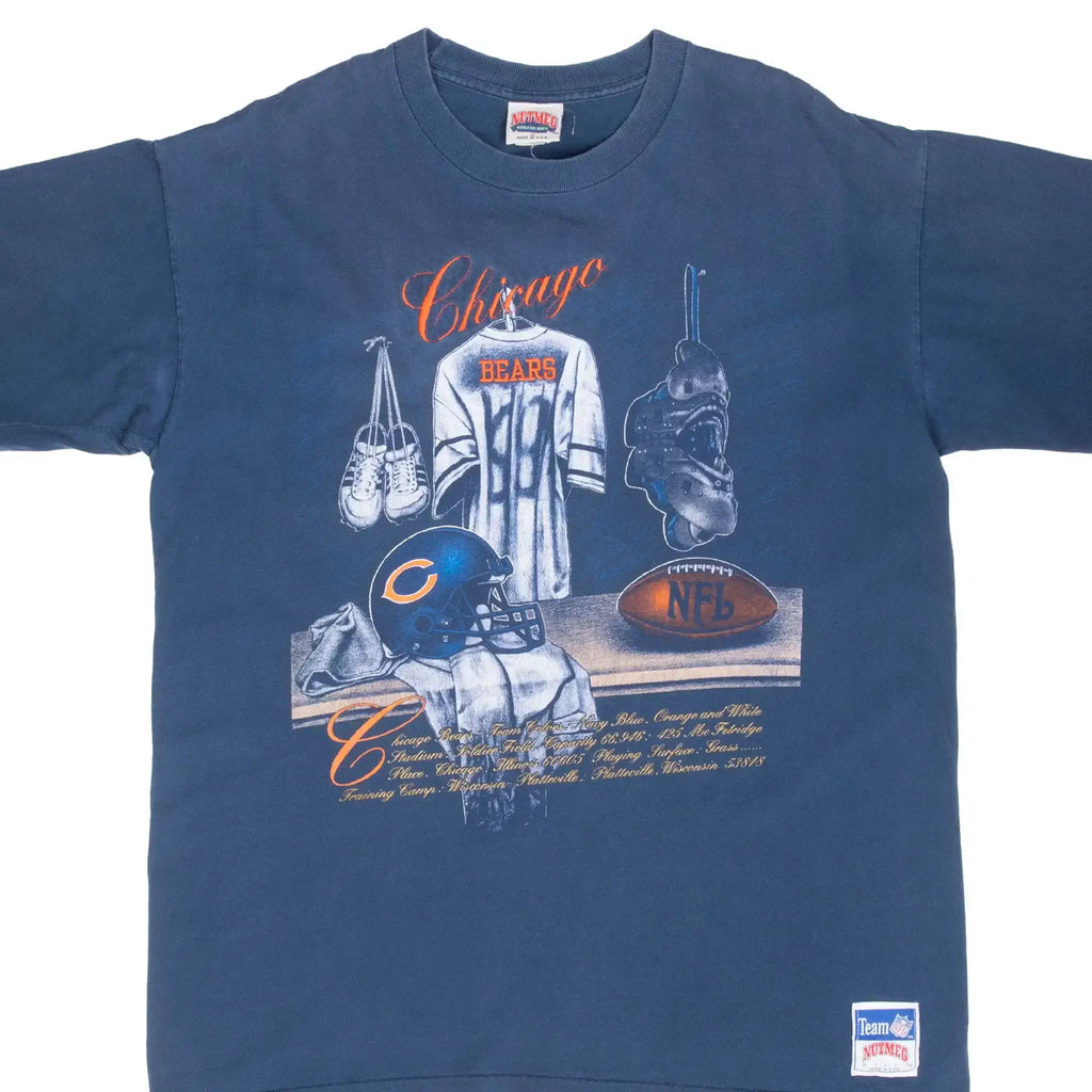 Vintage Nfl Chicago Bears 1990S Tee Shirt Size Xl Made In Usa With Single Stitch Sleeves