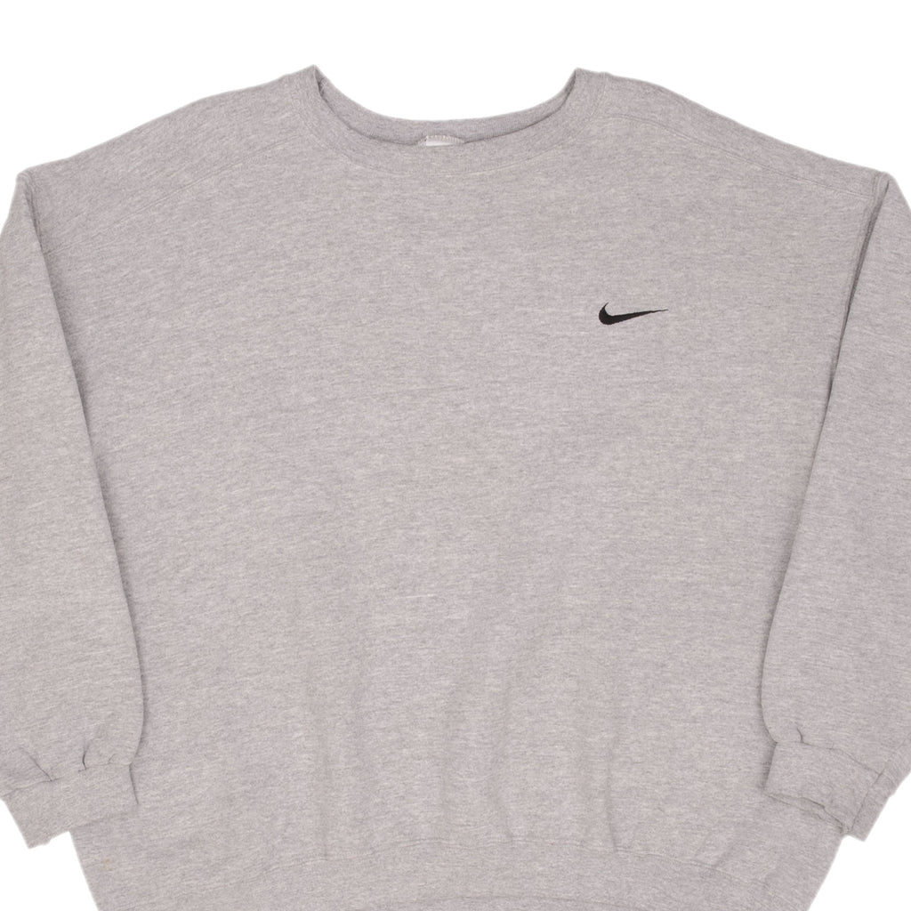 Vintage Nike Classic Swoosh Gray Sweatshirt 1990S Size XL