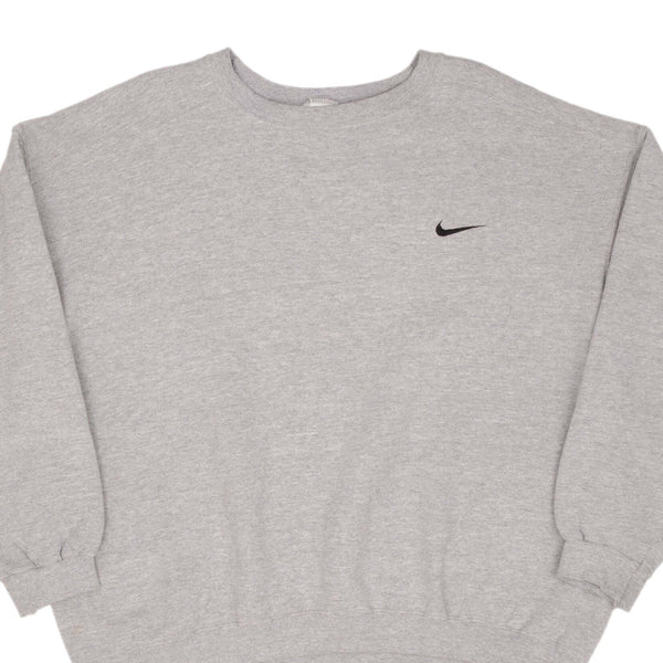 Vintage Nike Classic Swoosh Gray Sweatshirt 1990S Size XL