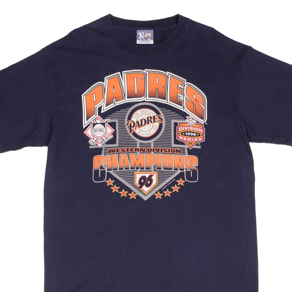 Vintage MLB San Diego Padres National League Western Division Champions 1996 Tee Shirt Size XL