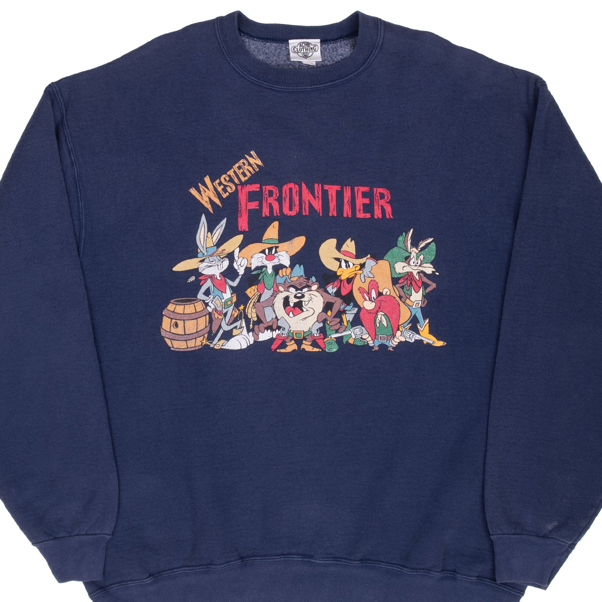Vintage Looney Tunes Western Frontier Sweatshirt 1991 Size XL Made In Usa