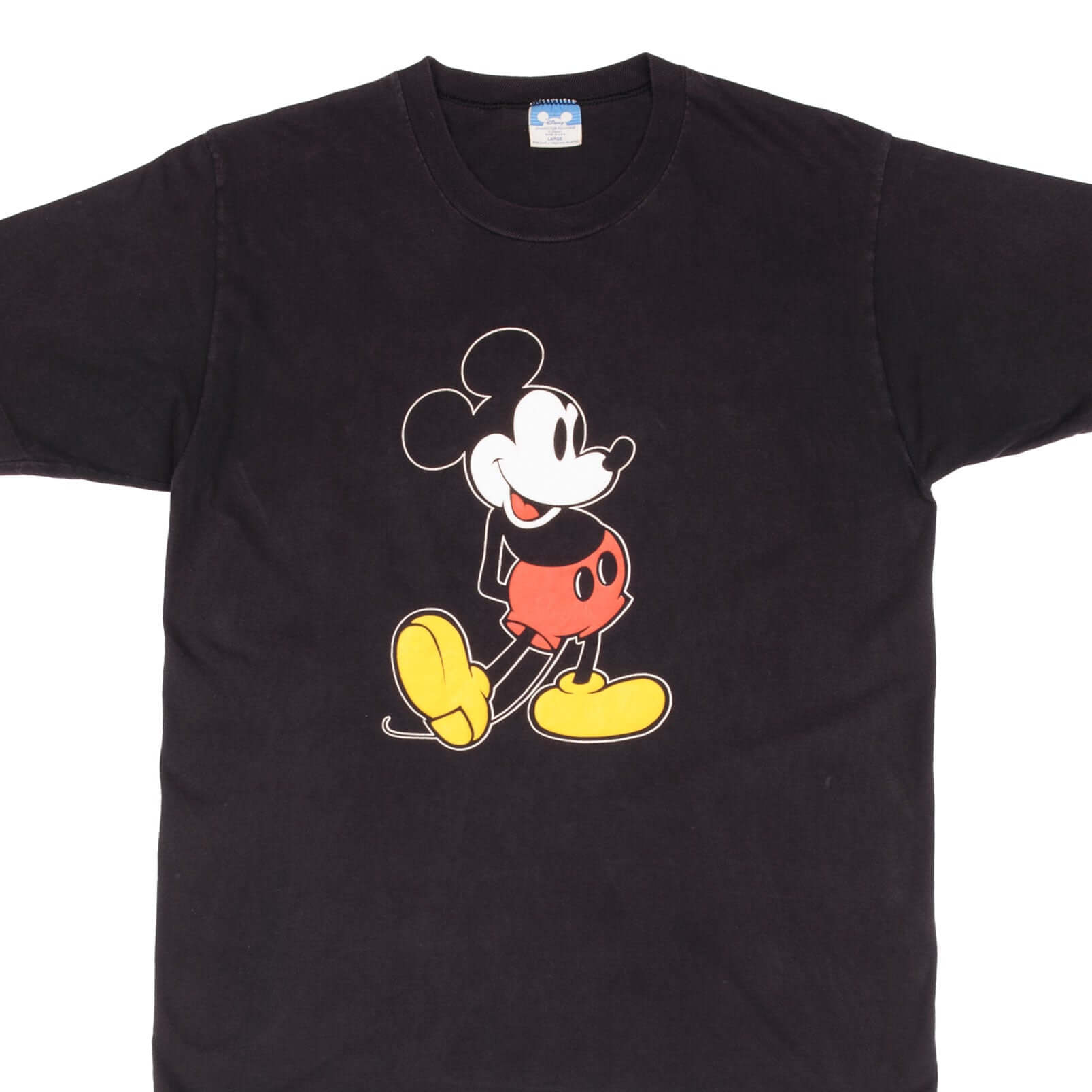 Vintage Black Disney Mickey Mouse 1990S Tee Shirt Size Medium With Single Stitch Sleeves