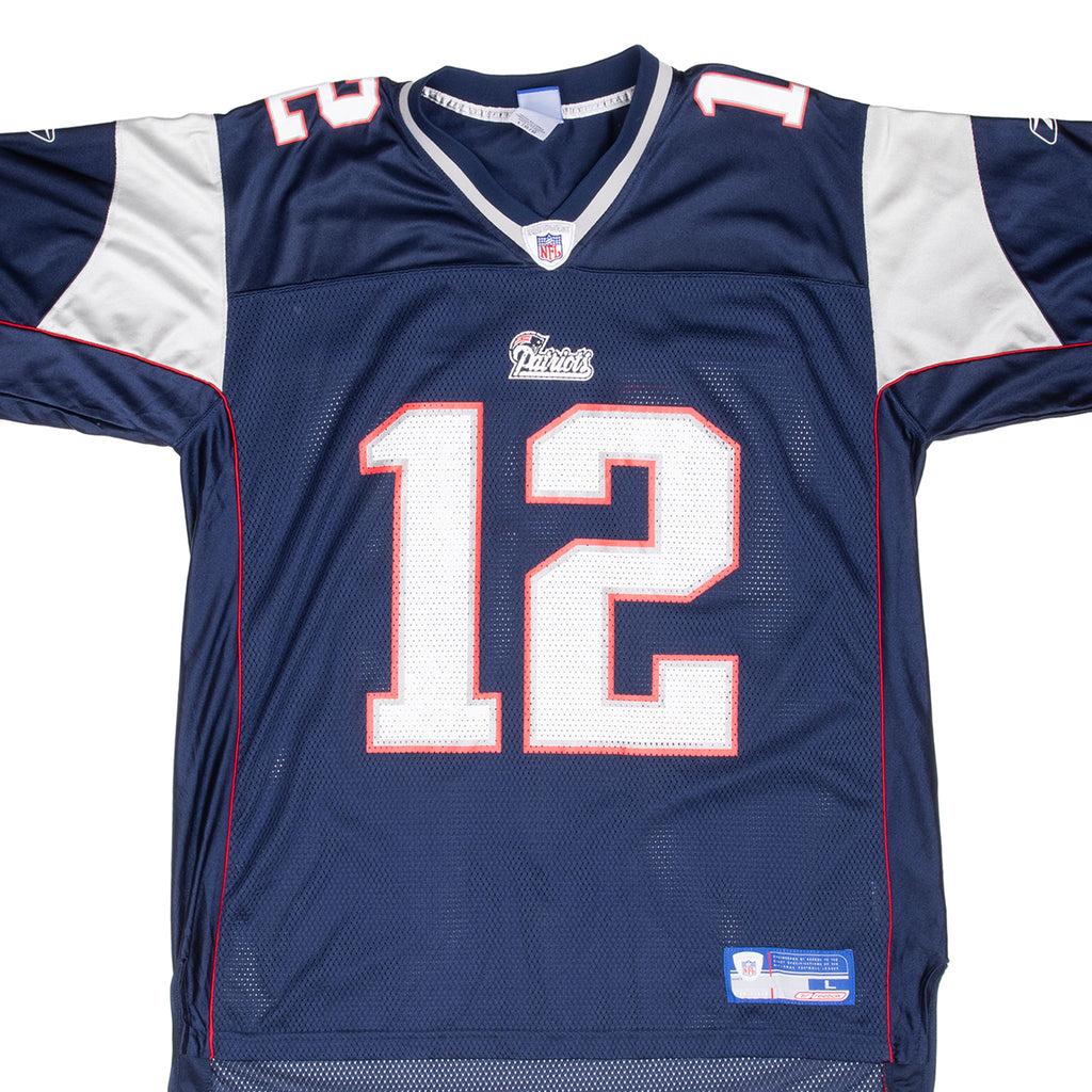 Vintage Nfl New England Patriots Tom Brady #12 Reebok Jersey 2000S Size Large