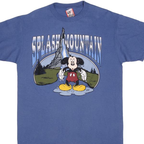 Vintage Disney Design Splash Mountain Mickey Mouse Tee Shirt 1990s Size XL Made In USA