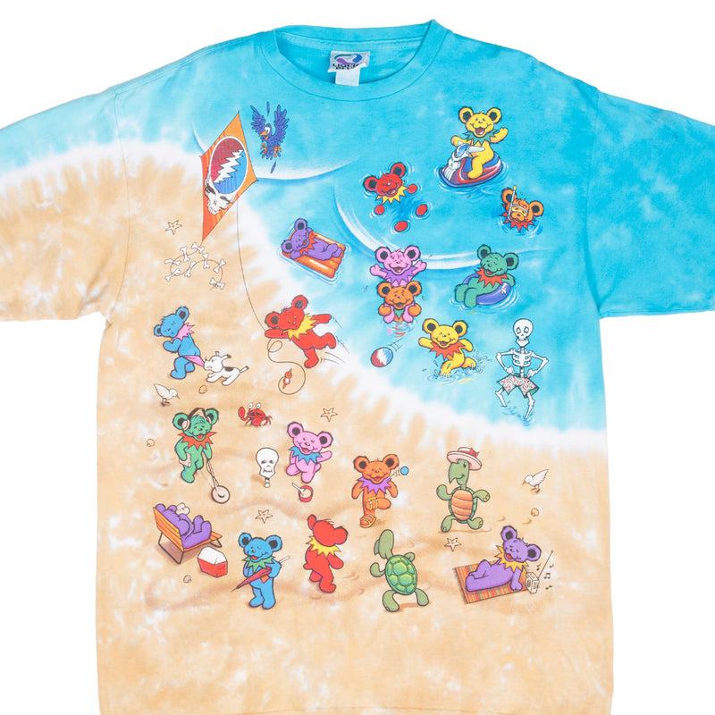 Vintage Grateful Dead Beach Tie Dye Liquid Blue Tee Shirt 1999 Size Medium