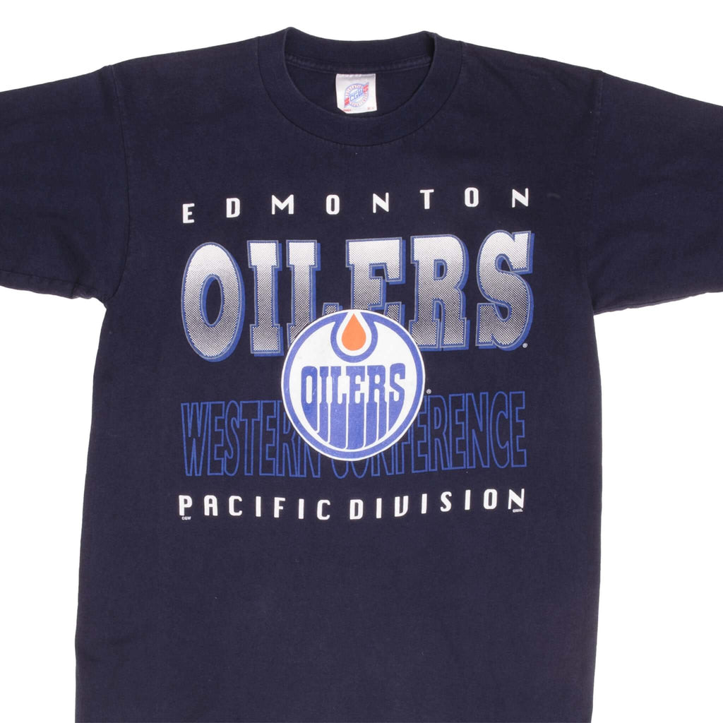 Vintage NHL Edmonton Oilers 1990S Tee Shirt Size Medium Made In Canada