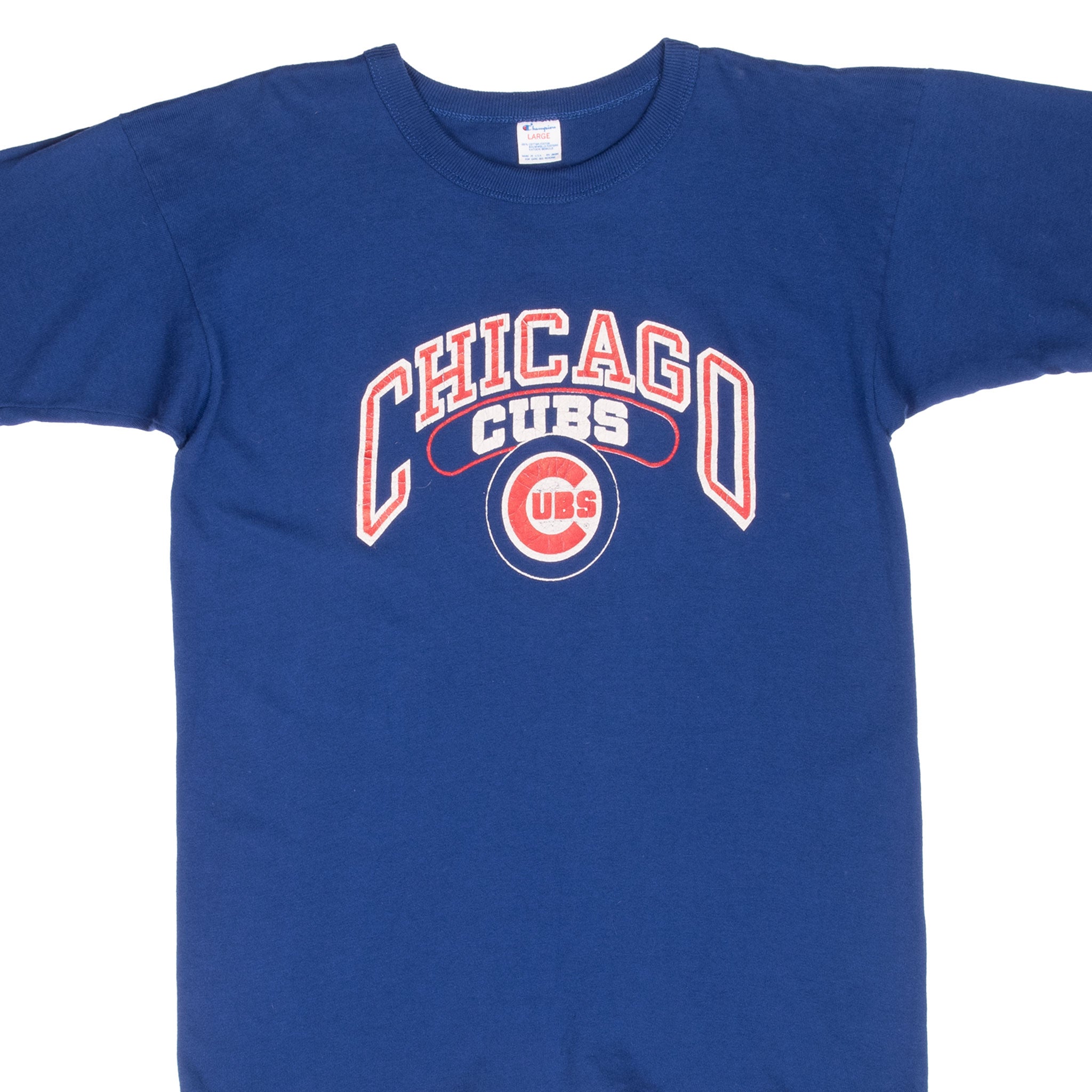 Vintage Mlb Chicago Cubs Champion Tee Shirt 1980S Medium Made In Usa With Single Stitch Sleeves