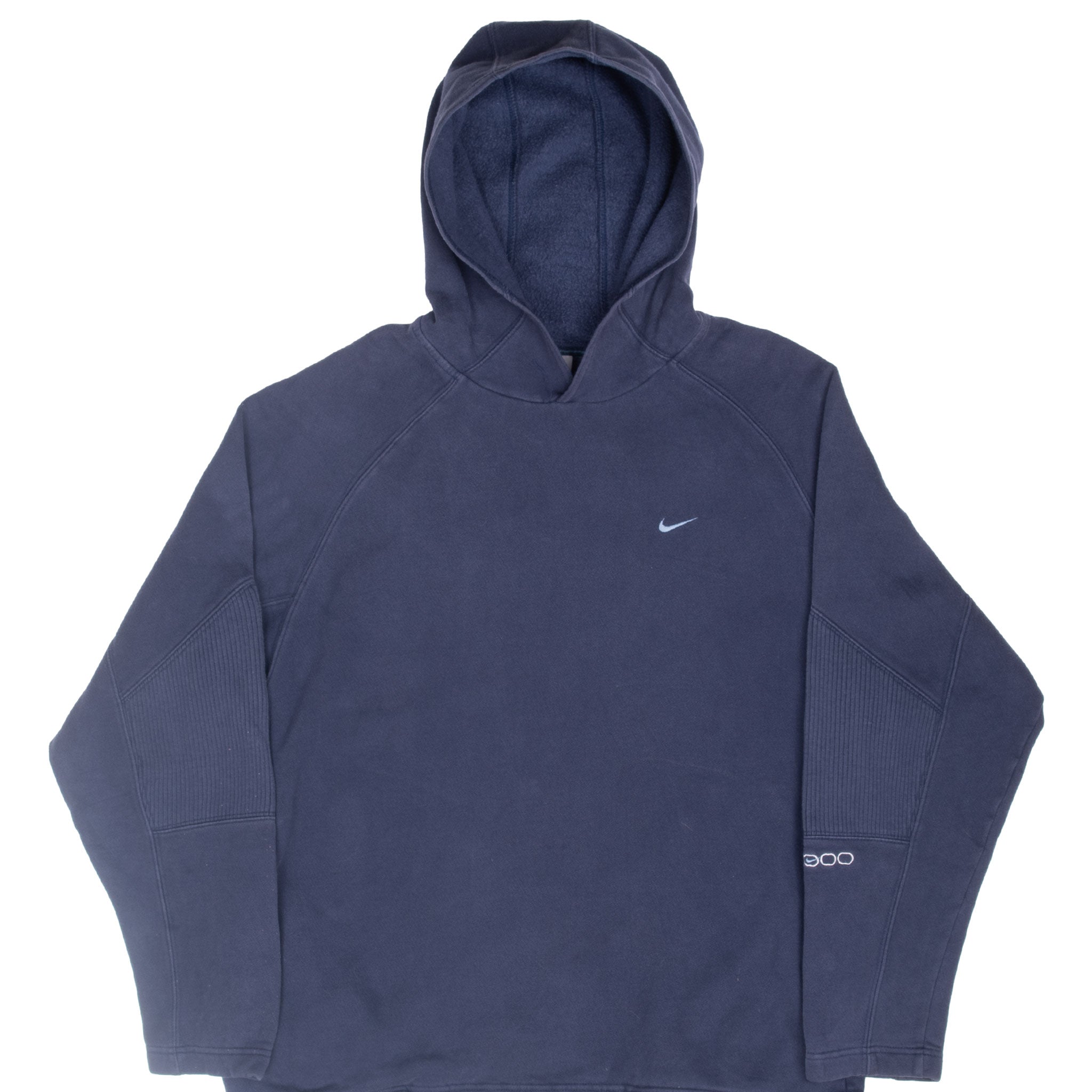 Vintage Nike Swoosh Navy Blue Hoodie Sweatshirt 2000S Size Medium