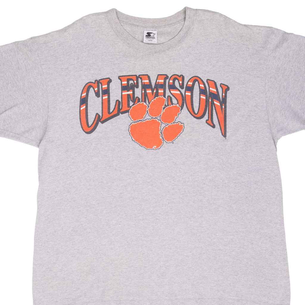 VINTAGE NCAA CLEMSON UNIVERSITY TIGERS 1990S STARTER TEE SHIRT LARGE MADE IN USA