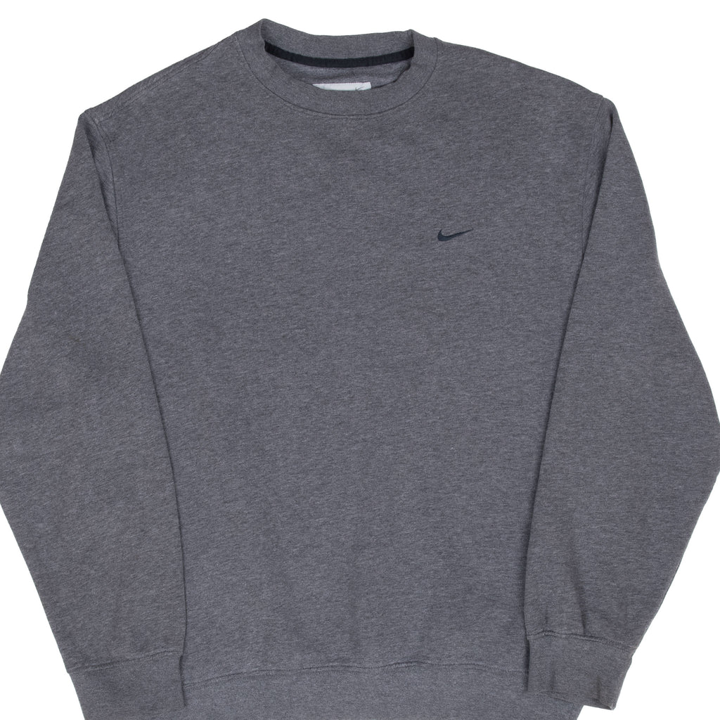Vintage Nike Classic Swoosh Dark Grey Sweatshirt 2000S Size Medium
