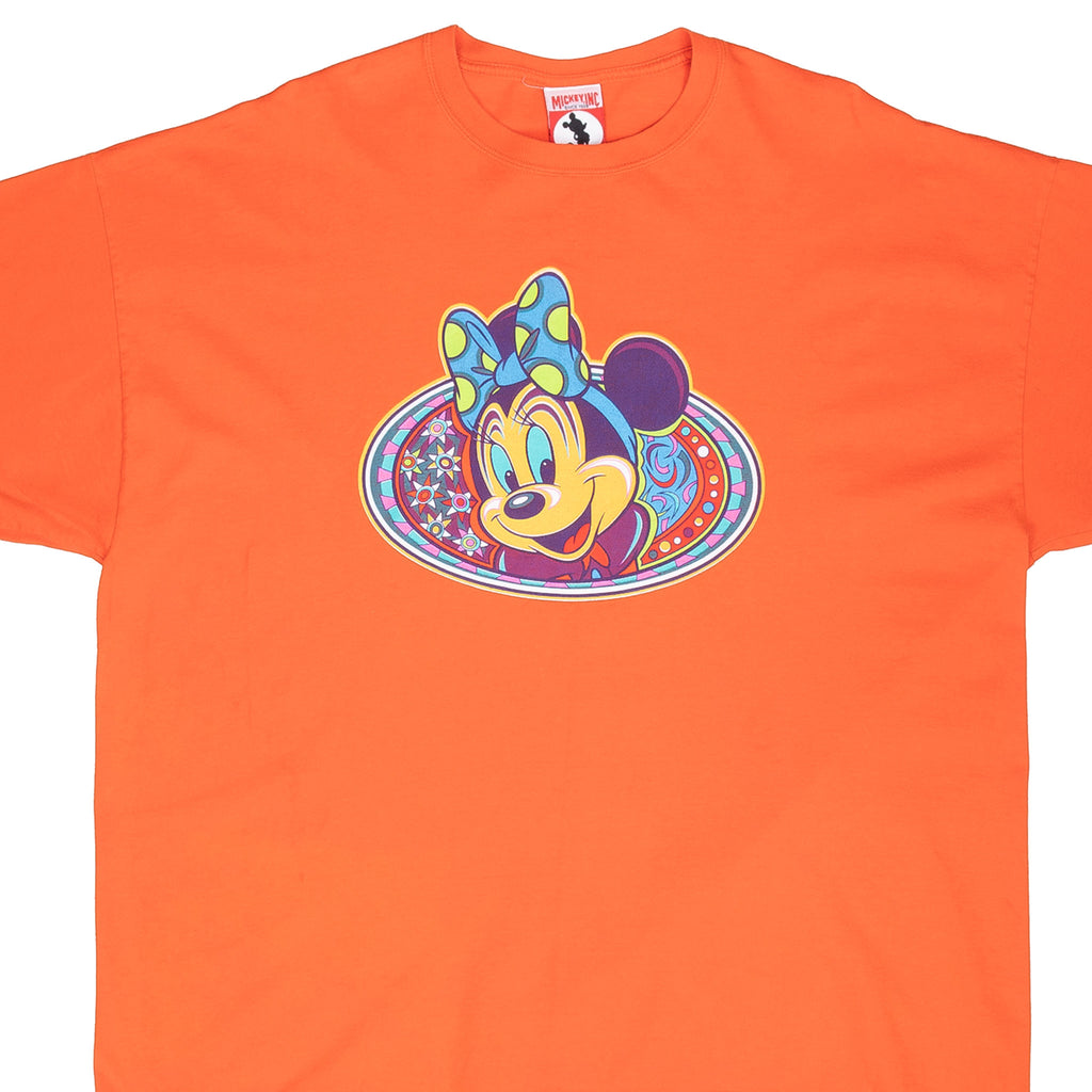 Vintage Disney Minnie Mouse Orange Tee Shirt 1990S Size 2XL Made In Usa