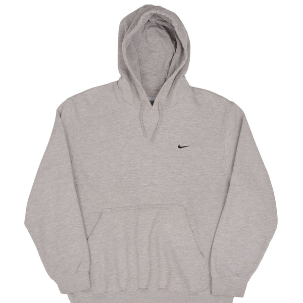 Vintage Nike Classic Swoosh Gray Hoodie Sweatshirt 2000S Size Large