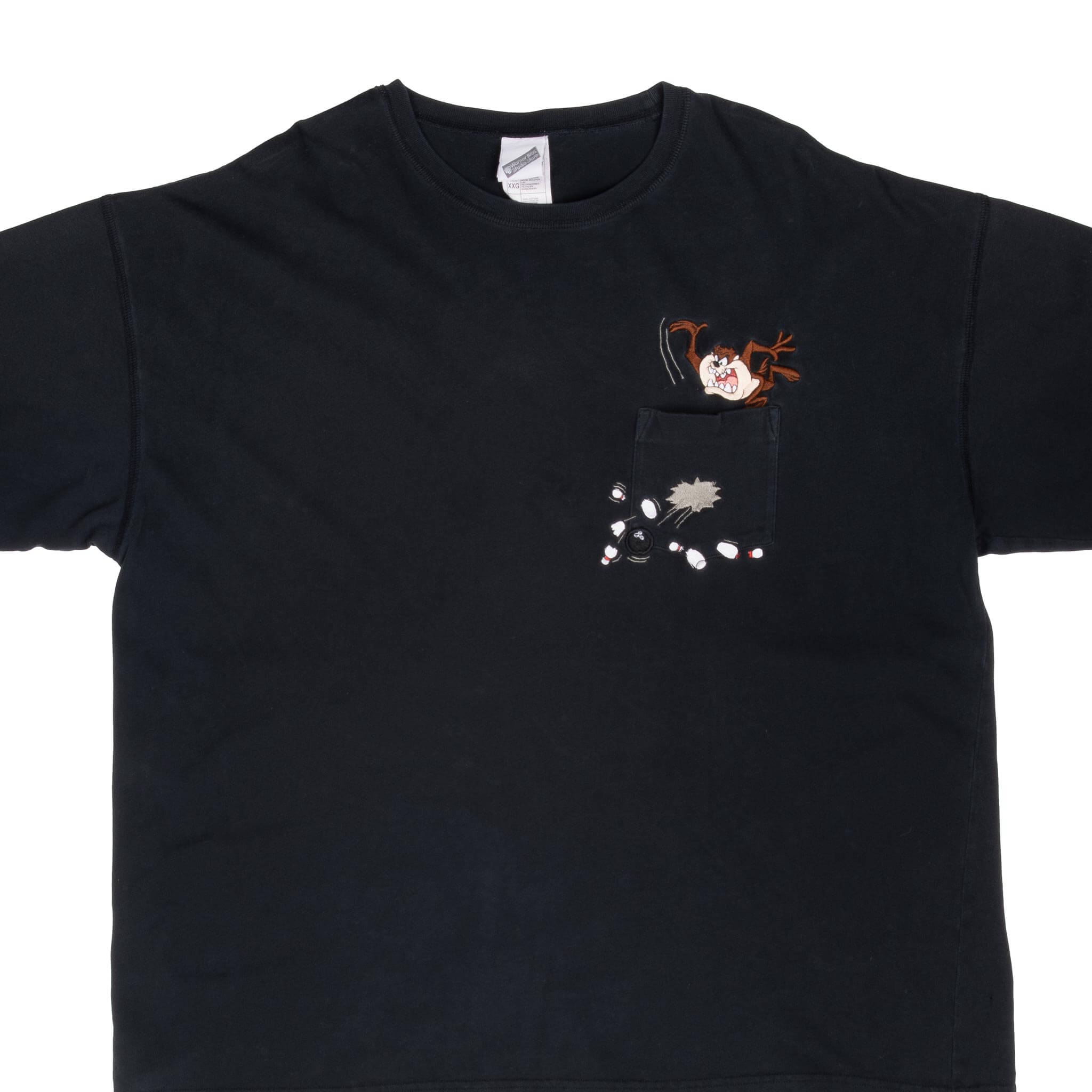 Vintage Looney Tunes Taz Embroidered Pocket Tee Shirt 1990S Size 2XL