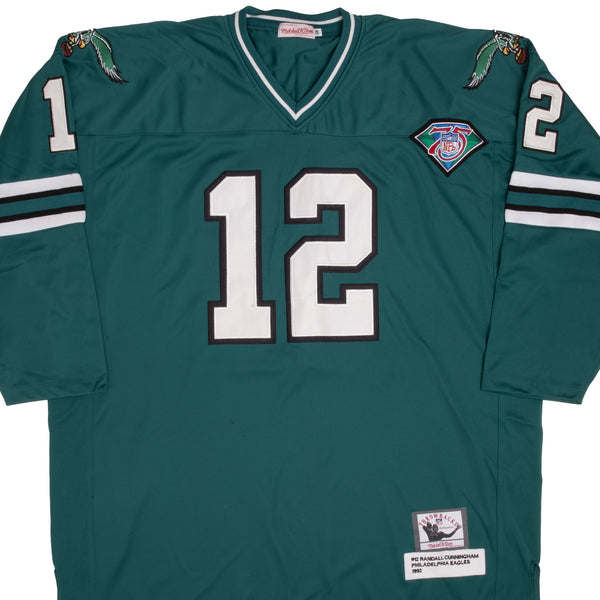 Vintage NFL Philadelphia Eagles Randall  Cunningham #12 Mitchell And Ness Throwback Jersey 1992 Size 52 