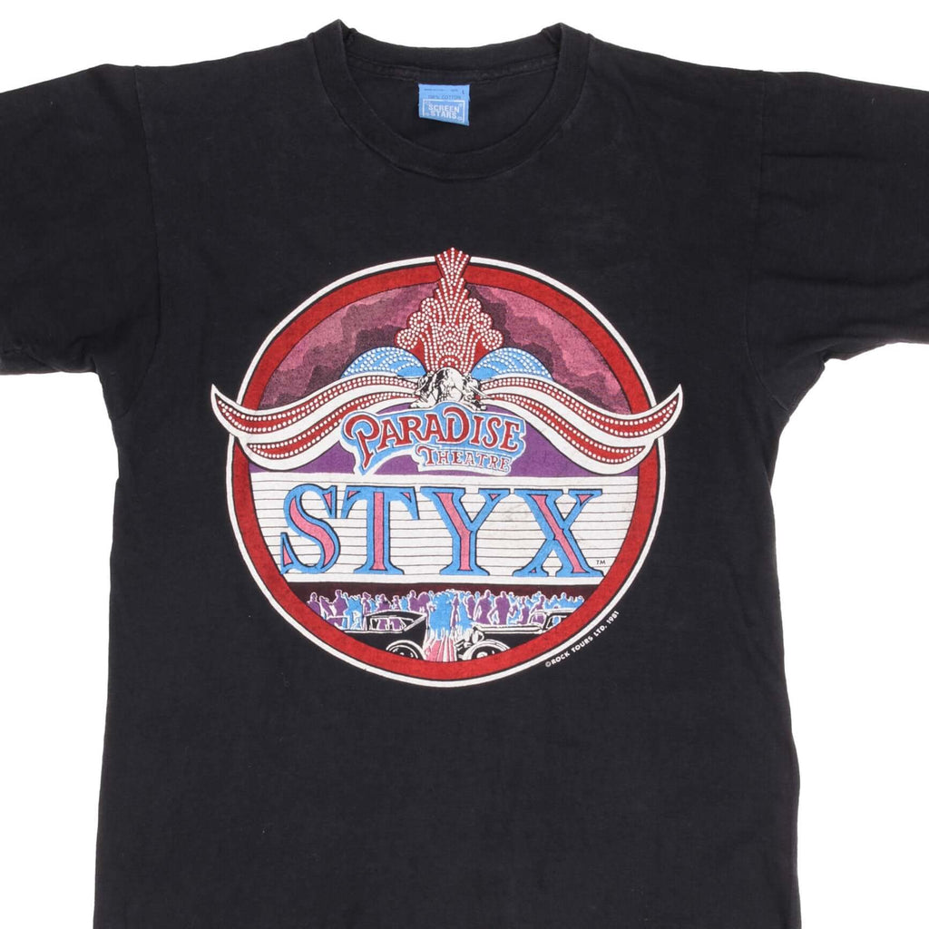 Vintage Styx Rock Tour 1981 Tee Shirt Size Small Made In USA With Single Stitch Sleeves
