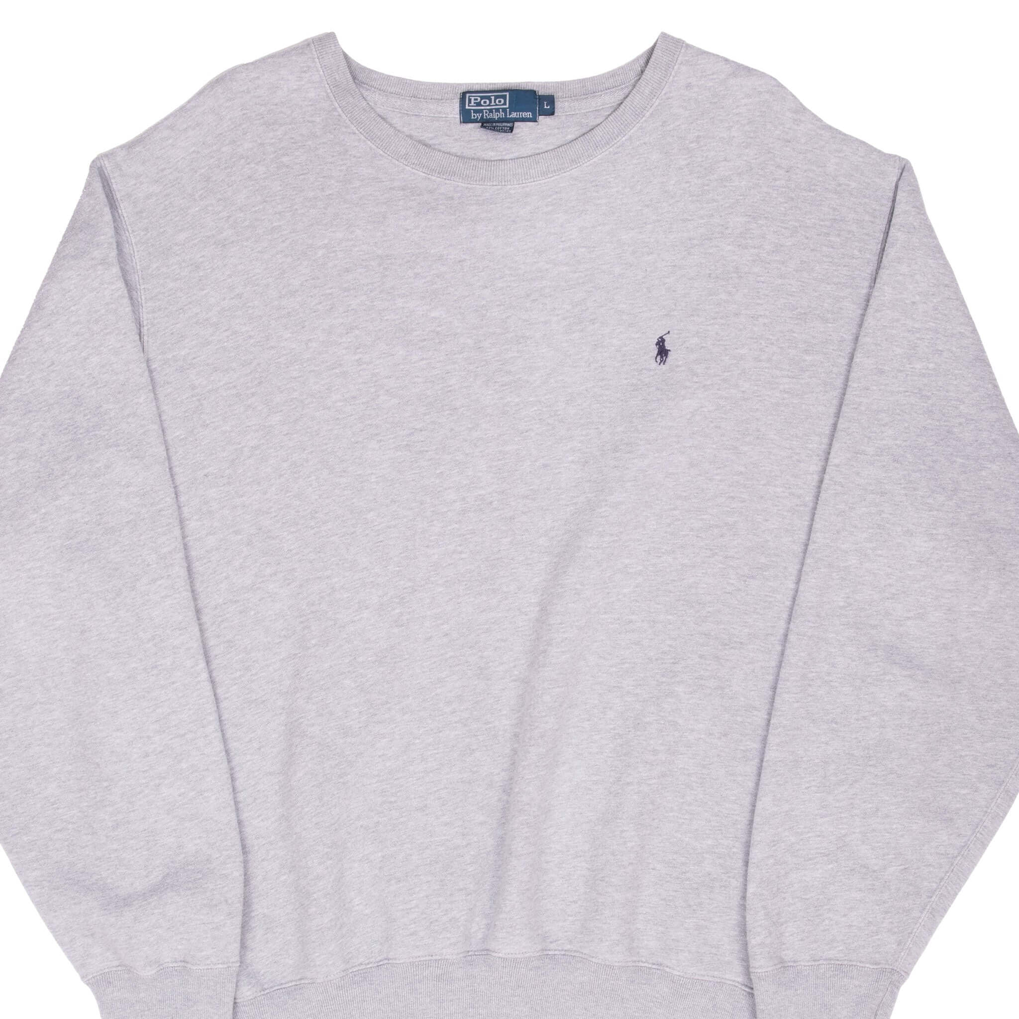 Vintage Ralph Lauren Grey Classic Crewneck Sweatshirt Size Large 1990S