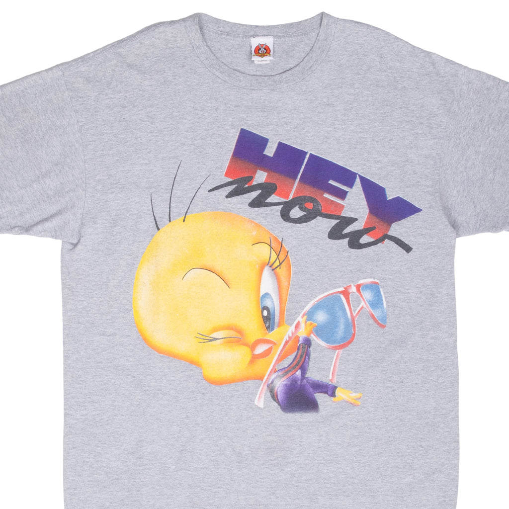 Vintage Looney Tunes Tweety 1998 Grey Tee Shirt Size XL