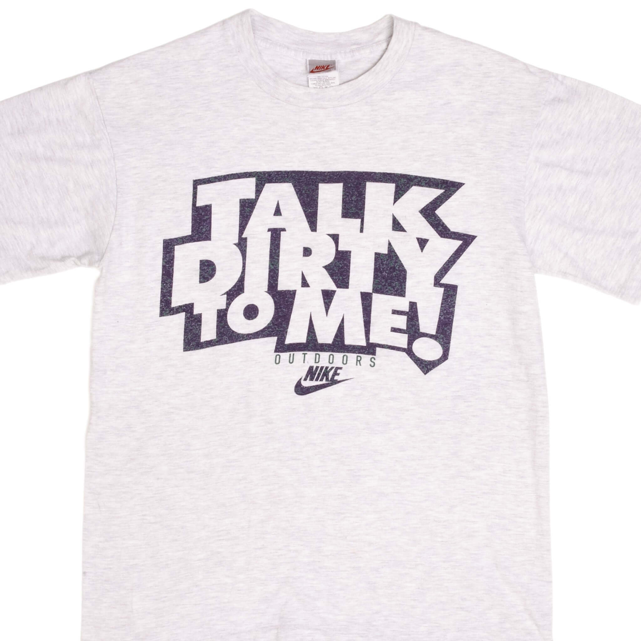 Vintage Nike Talk Dirty To Me Tee Shirt Size Medium Made In USA With Single Stitch Sleeves