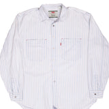 Vintage Levis Blue And White Striped Pocket Shirt 1990S Size Large