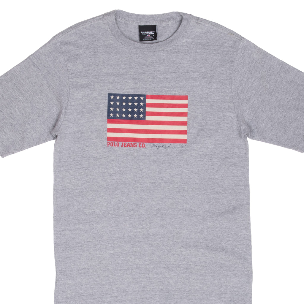 Vintage Ralph Lauren Polo Jeans Flag Tee Shirt 2000S Size Small