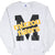 Front of gray Missouri Mizzou Tigers sweatshirt with yellow lettering over a black M graphic