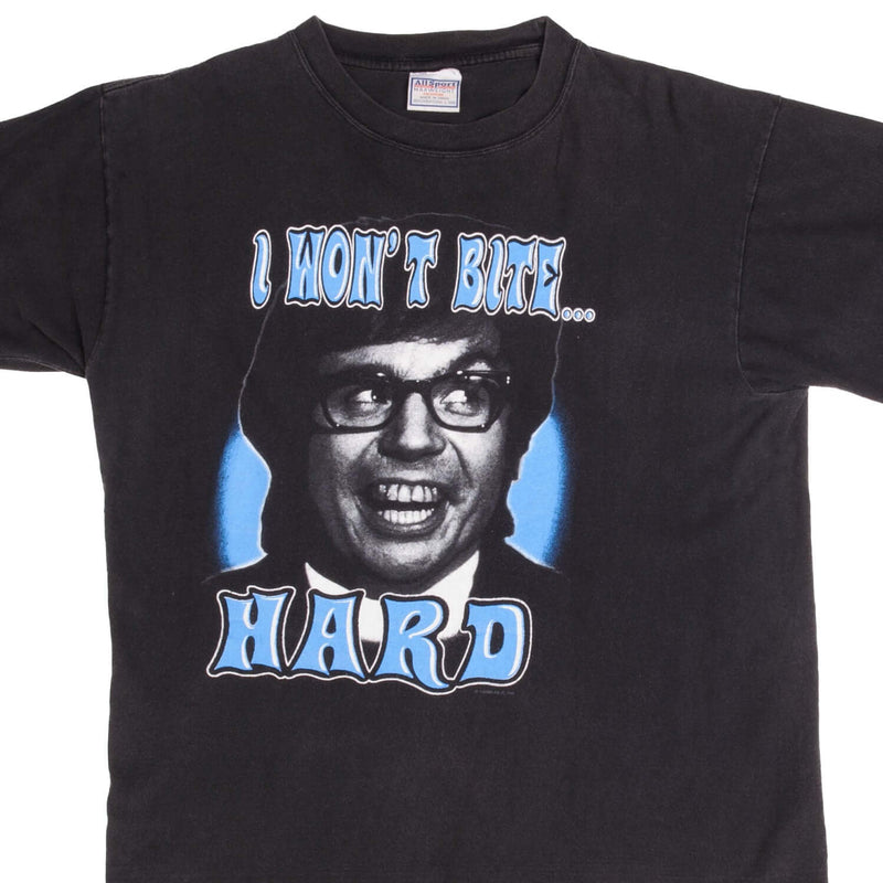 Vintage Austin Powers I won't bite hard oh Behave Tee Shirt 1998 Size Large