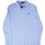 Front of light blue Polo Ralph Lauren custom slim fit long-sleeve polo shirt