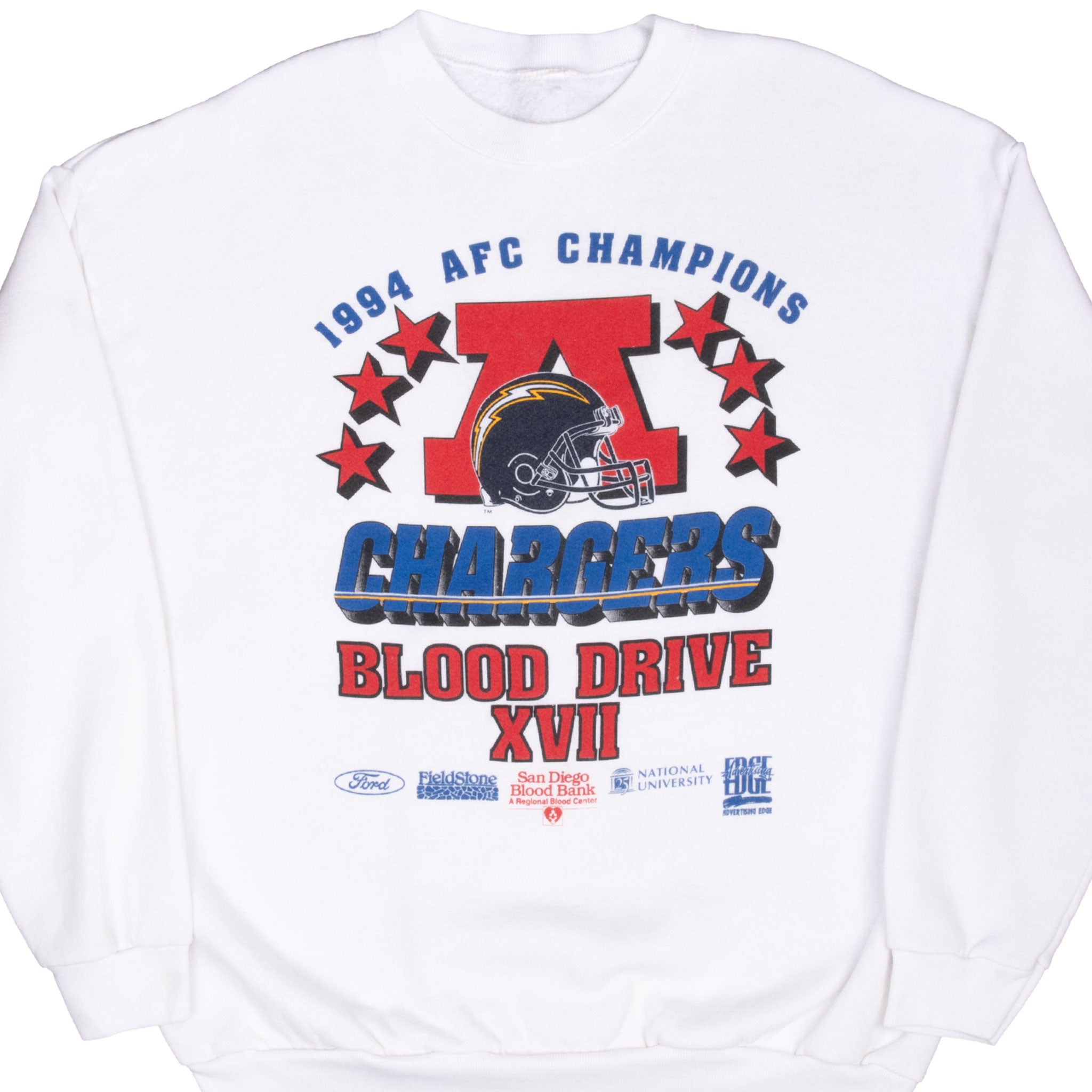 Vintage Nfl San Diego Chargers Afc Champions 1994 Sweatshirt Size XL