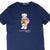VINTAGE RALPH LAUREN POLO BEAR BASKETBALL NAVY BLUE TEE SHIRT MEDIUM