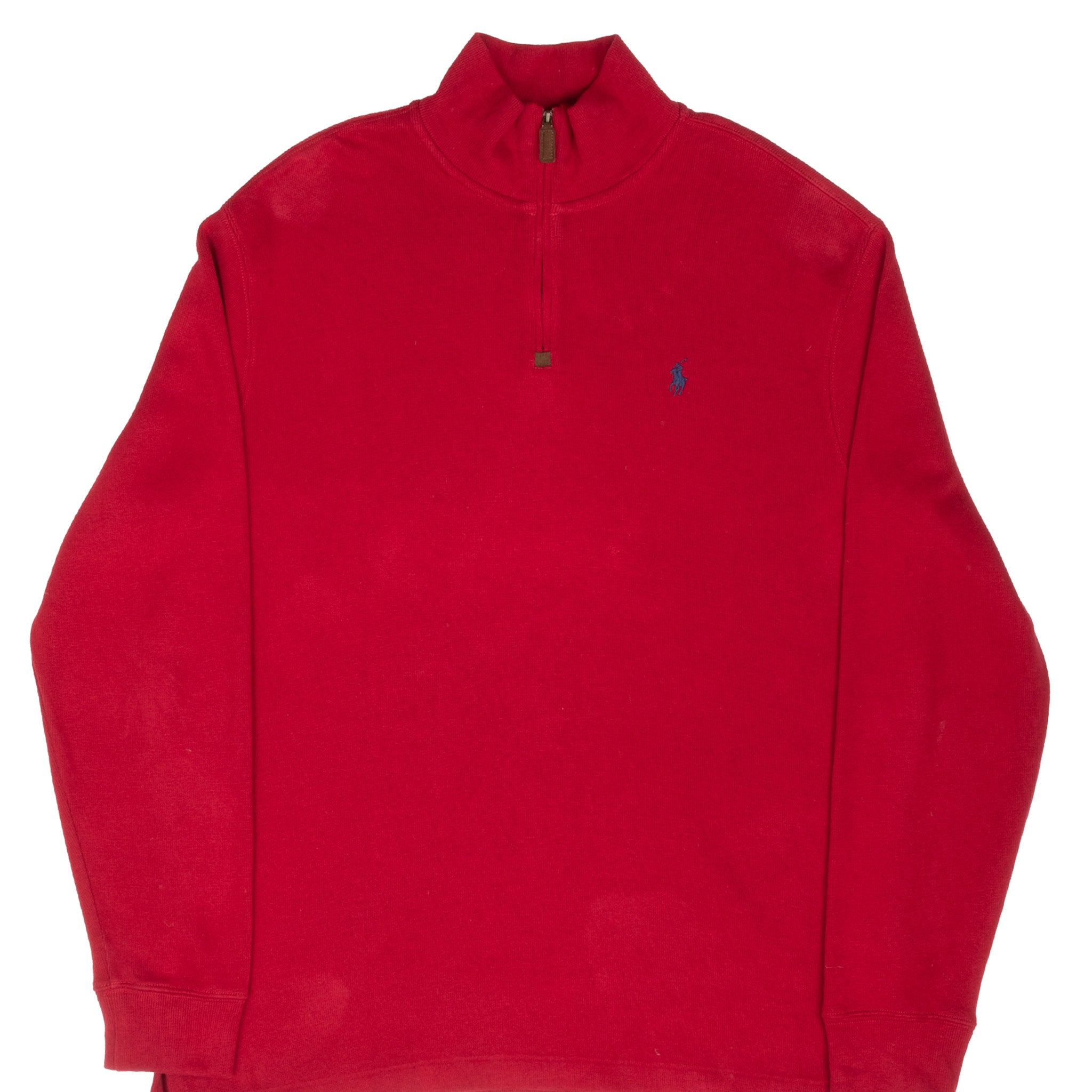 Vintage Polo Ralph Lauren Red Quarter 1/4 Zip Sweater 1990S Size Large