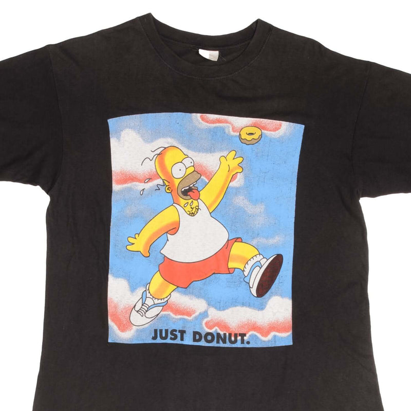 Vintage The Simpsons Homer Just Donut Tee Shirt 1990S Size Medium With Single Stitch Sleeves