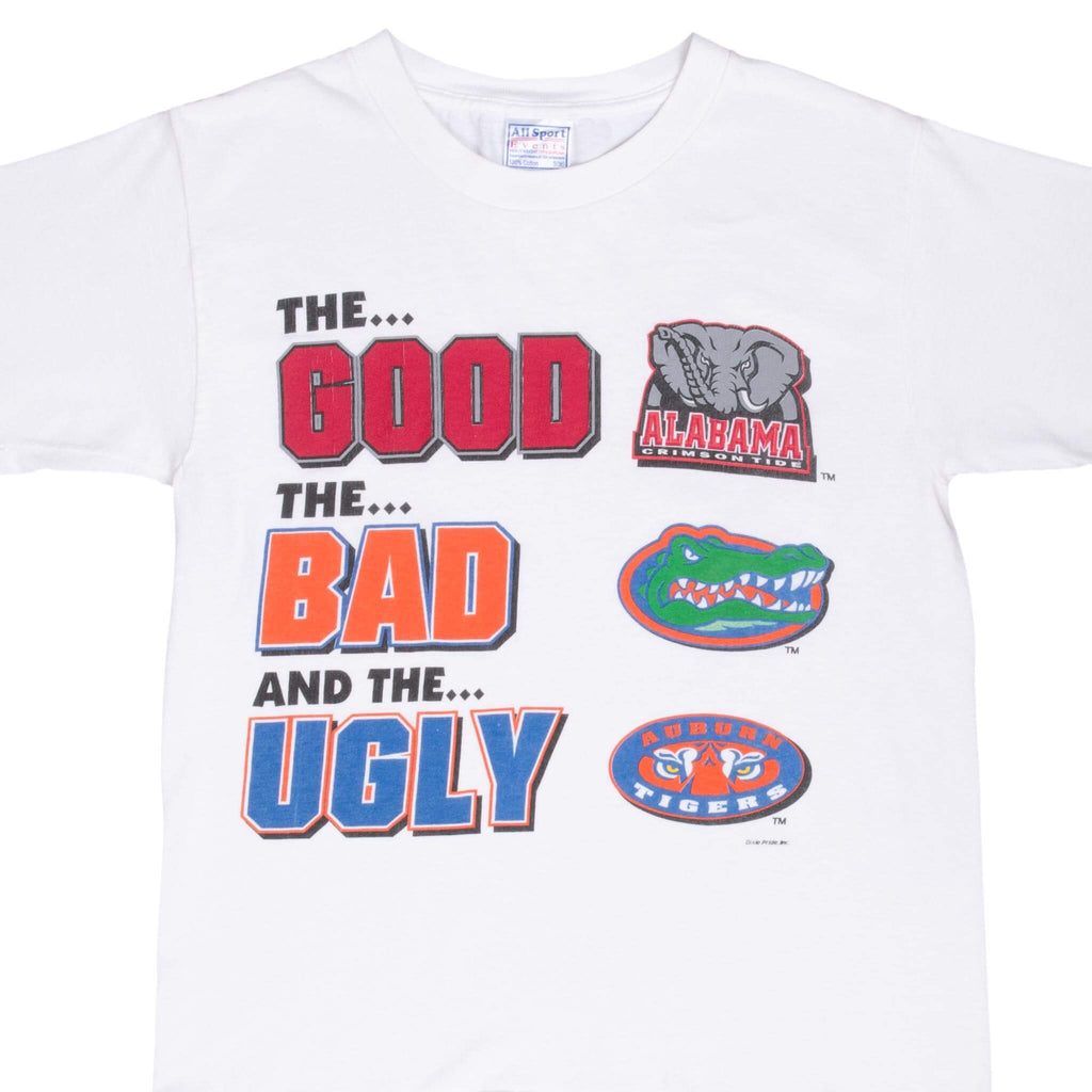 Vintage Ncaa Alabama Crimson Tide Florida Gators Auburn Tigers 1990S Tee Shirt Size Small With Single Stitch Sleeves