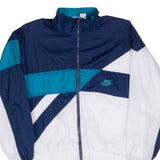Vintage Nike Blue & White Windbreaker Jacket Late 1980S Size Medium