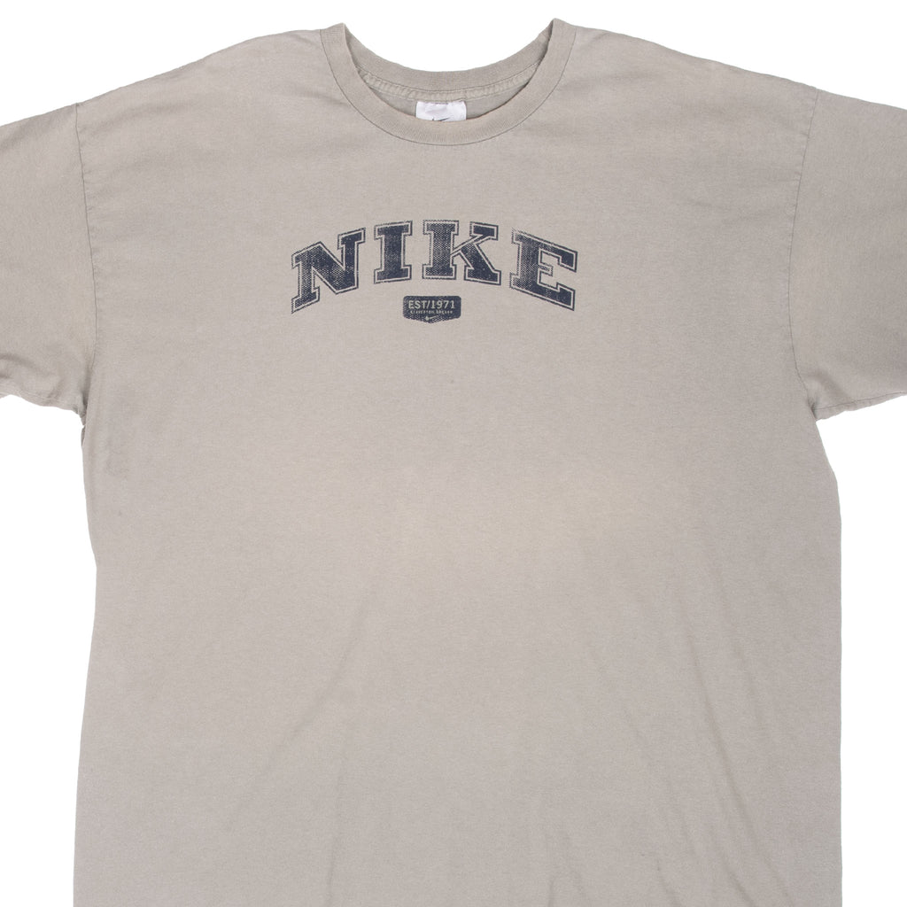 Vintage Nike Spellout Grey Tee Shirt 2000S Size XL