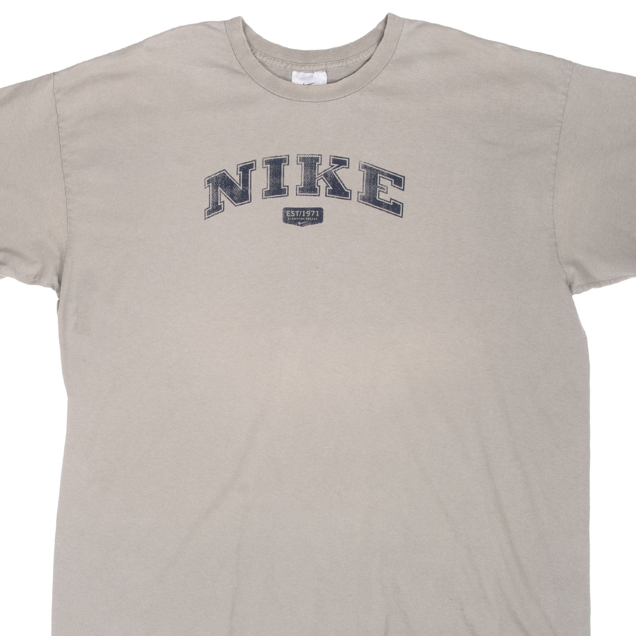 Vintage Nike Spellout Grey Tee Shirt 2000S Size XL