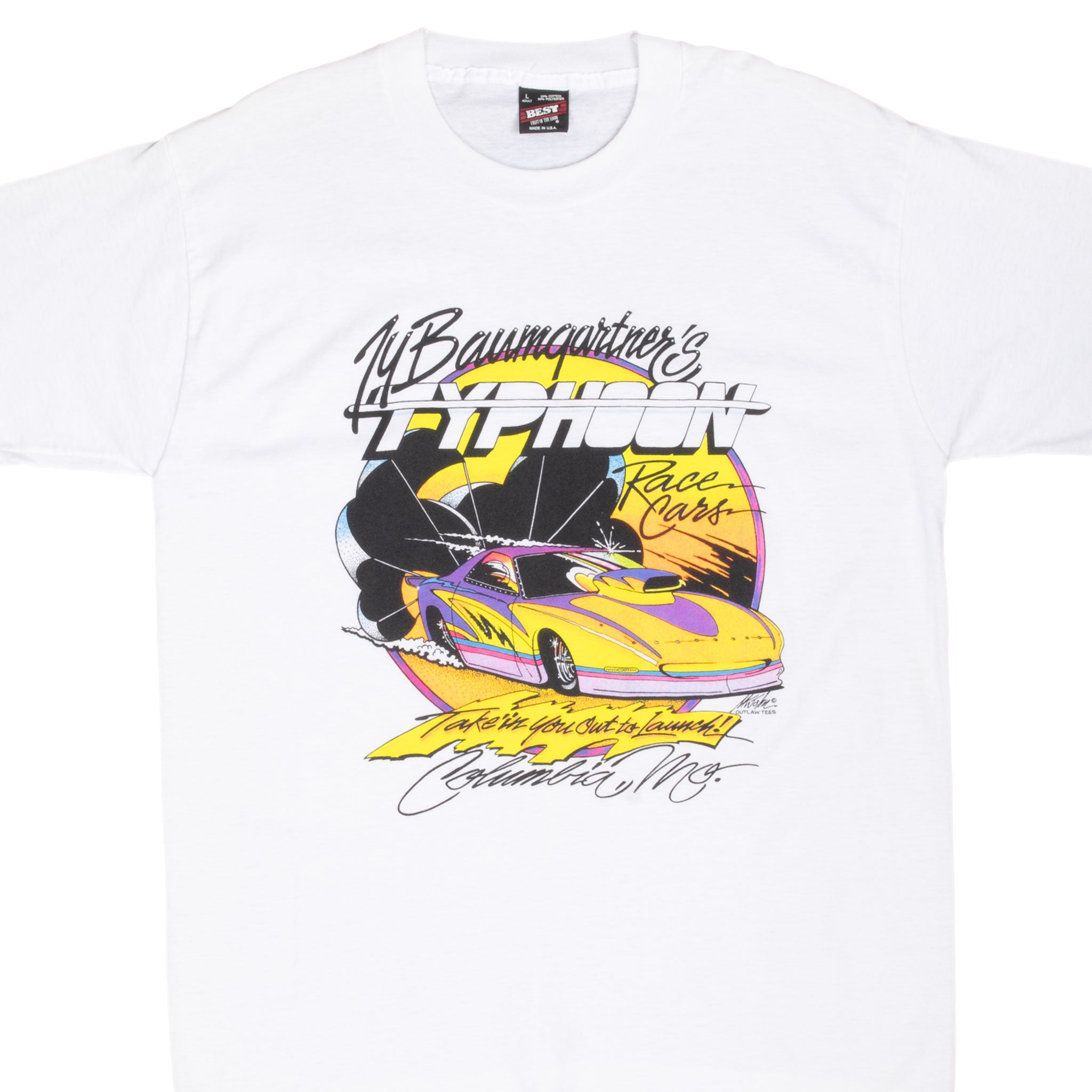 VINTAGE TY BAUMGARTNER'S RACING TEE SHIRT 1990S LARGE MADE IN USA