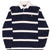 Vintage Ralph Lauren Blue & White Striped Rugby Polo Shirt 1990S Size Large